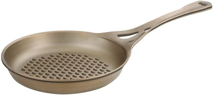 AUS-ION Open Flame Perforated Skillet with Satin Finish 100% Made in Sydney, 3mm Australian Iron, Professional Grade Cookware, 10-Inch