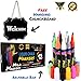 Chalk Markers by MilaMarkers , Pack of 12 + A Chalkboard + Stencils + 16 Labels, Premium Liquid Chalkboard Neon Pens, Including Gold, Silver and Extra White Ink ,6mm Tips