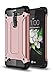 LG K8 Case, LG Escape 3 Case, LG Phoenix 2 Case, Hasting [Drop Protection] [Impact Resistant] Dustproof Dual-layer Armor Hybrid Steel Style Protective Case LG K8 / Escape 3 / Phoenix 2 (Rose Gold)