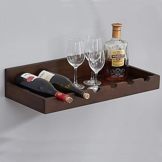 Bastidores De Vino Montado En La Pared Estante Del Vino De Madera