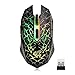 Picktech Q8 Wireless Gaming Computer Mouse, 2.4GHz USB Optical Rechargeable Ergonomic LED Wireless Silent Mouse, 3 Adjustable DPI, 6 Buttons, Compatible with PC, Laptop, Notebook, Desktop (Black) primary