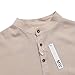 Kuulee MrWonder Men's Casual Henley Neck Short Sleeve Daily Look Linen Shirts Solid Beach Shirt Beige