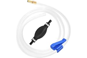 JUSTTOP Gasoline Siphon Hose Pump, Rubber Portable Hand Fuel Transfer Pump, High Flow Gas Oil Water Fuel Transfer Siphon Pump