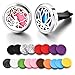 Car Fragrance Essential Oil Diffuser Vent Clip Car Air Freshener Perfume Clamp Stainless Steel Locket with 18 Oil Refill Pads (Angel+Lotus)