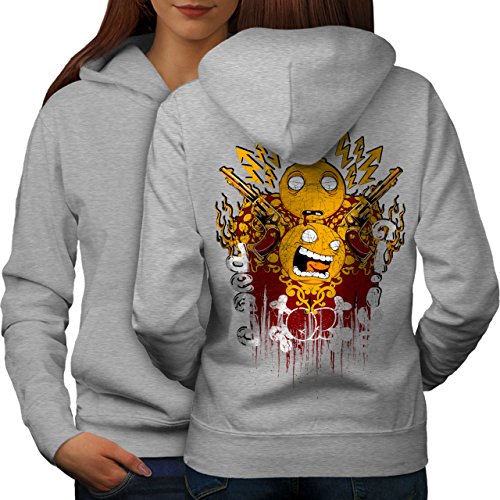 Wellcoda Dead Or Alive Gun Horror Women Grey S Hoodie Back