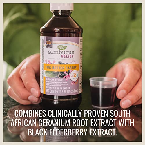 Nature’s Way Sambucus Relief Kid’s Cough Syrup, Feel Better Faster