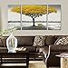 Winpeak Hand Painted Yellow Tree Large Modern Oil Painting Landscape Canvas Wall Art Abstract Picture Huge Contemporary Artwork Framed Ready to Hang (64