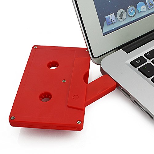 Usbkingdom 8GB USB 2.0 Flash Drive Cassette Tape Shape Thumb Drive Memory Stick Pendrive (Red) - Thumbnail 4