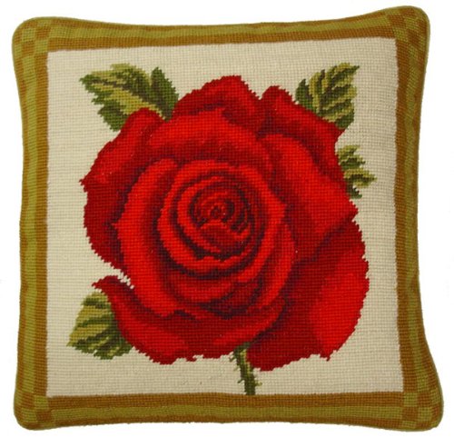 Amazon Com Deluxe Pillows Single Red Rose 14 X 14 In