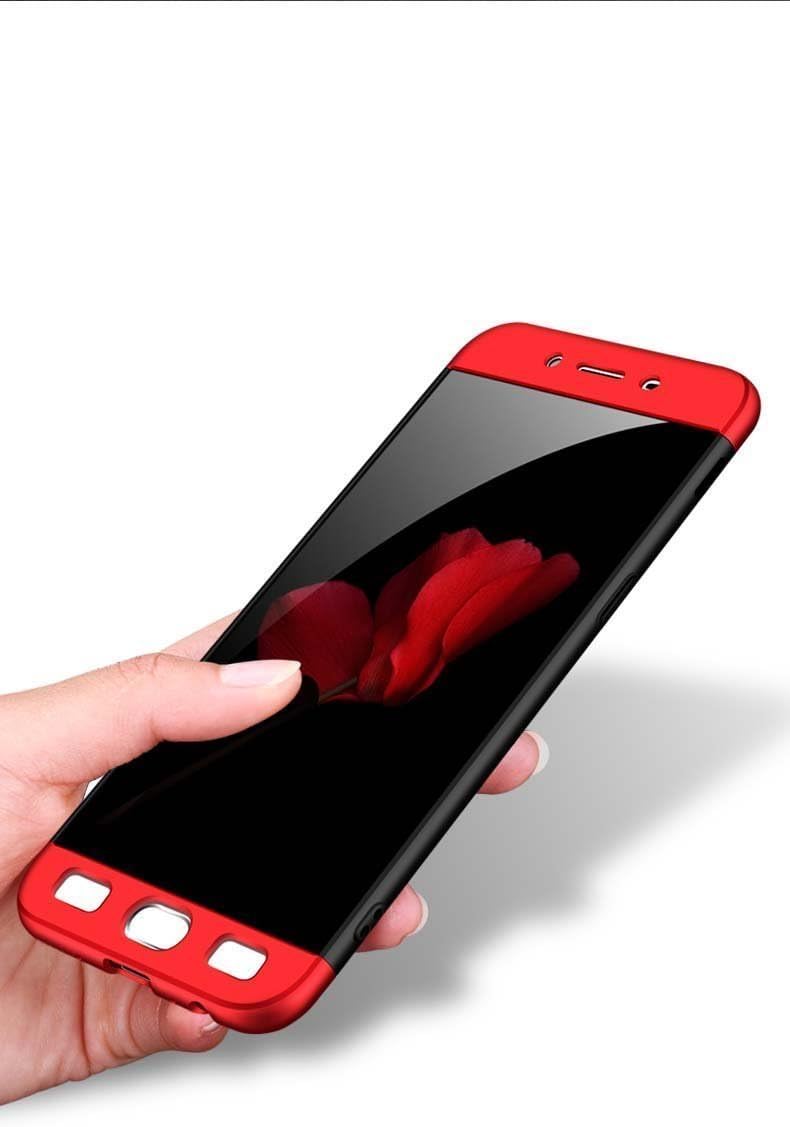 Trifty GKK Double Dip Full Protection 360 Degree Back Cover Case for Samsung Galaxy J7 Prime - Black/Red