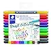 Staedtler Double-ended Brush Marker Brush Letter Duo, Creative Lettering, Flexible and Fine Tip, Blendable Ink, Set of 12 Assorted Colors, 3004TB12A6