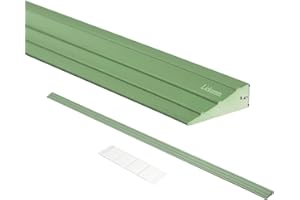 LIEKUMM 0.4" Rise Threshold Ramp, Capacity 1700lbs, 35.4" Wide PVC Wheelchair Ramp, Non-Slip Solid PVC Threshold Ramp for Doorways, Bathroom, Supermarkets Garage Entrance, Cuttable, Green