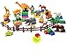 24 PC SET My First Farm and Wild Animals Figures Set (20 Pcs) with 4 Fences Included (Duplo Compatible)