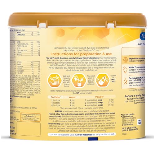 ENFAMIL NEUROPRO BABY FORMULA, BRAIN BUILDING DUO DHA & MFGM, EXCLUSIVE IMMUNE SUPPORTING HUMO6 BLEND, POWDER INFANT FORMULA, BABY MILK, 20.7 OZ