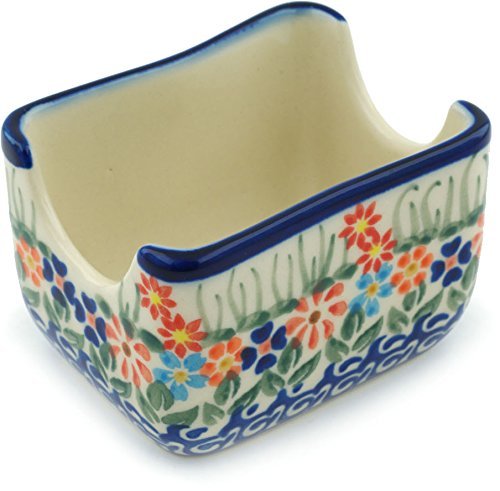 Polish Pottery Sugar Packet Holder 3-inch Blissful Daisy