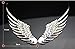 Car Stickers and Decals-Stainless Alloy Metal,Car Decoration Sticker Logo 3D Angel Wings,Emblem,Badge Stickers,Styling Warning (Silver)