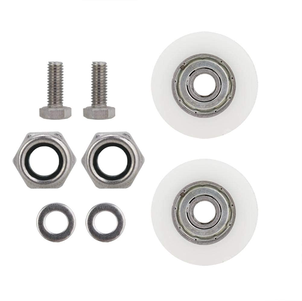 Lantro JS 30mm Elite Greenhouse Door Wheels, Greenhouse Sliding Door Wheel Roller Kit, Glass Roller Replacement Kit, Include 2 Pieces Wheels, 2 Pieces Nuts, 2 Pieces Nuts, 2 Pieces Spacers