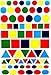 Royal Green Color Coding Labels 5 Colors Stickers - 1800 Pack - Assorted Shapes and Sizes