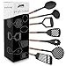 COOK With COLOR 7 Piece Black Nylon Cooking Utensil Set with Copper Handles - Black