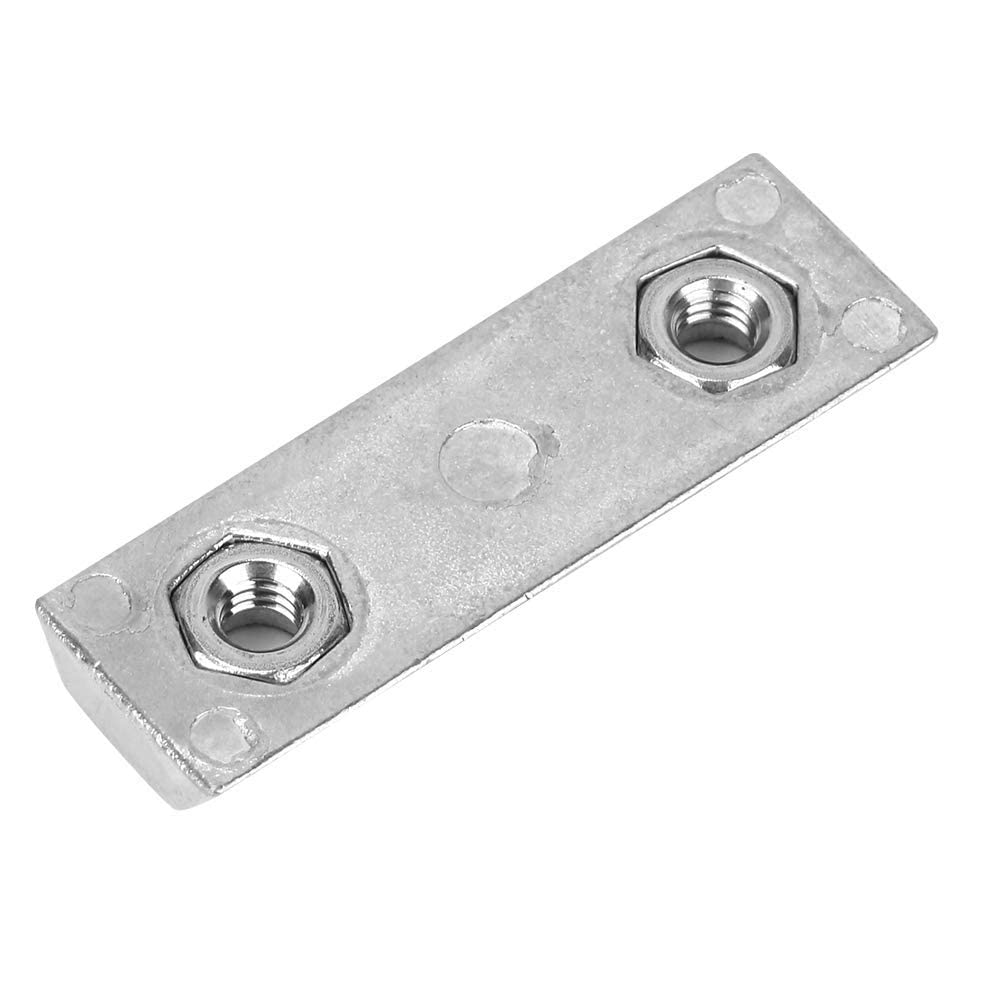 Z04 Double Slot Nut, Zinc Alloy Metal Double Slot Nut for Fix Base or Reinforcing Plate, 40 x 8mm/1.6 x 0.3in