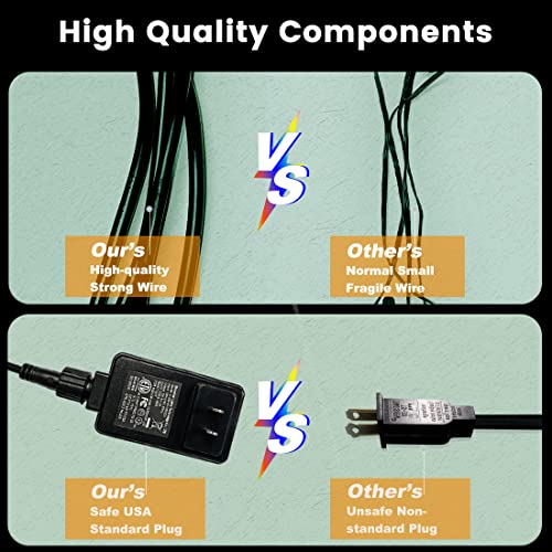 QQARORSUN Colored String Light Outdoor Remote Control, Dimmable Waterproof &Shatterproof E26 Bulb String, 15 Sockets Linkable Commercial Grade Hanging 48ft String Light RGB for Café, Backyard, 1-Pack