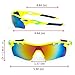 RIVBOS Polarized Sports Sunglasses Sun Glasses with 5 Interchangeable Lenses Fluorescent Color (Green)