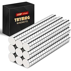 TRYMAG 200Pcs Refrigerator Magnets, Small Round