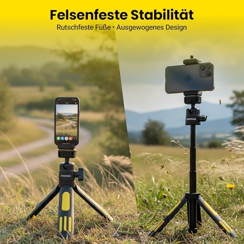 Treppiede estensibile fino a 30 cm per smartphone e fotocamera, con clip per smartphone, iPhone o altro treppiede per cellulare, realizzato con una combinazione di plastica robusta e alluminio — foto 4 di 8