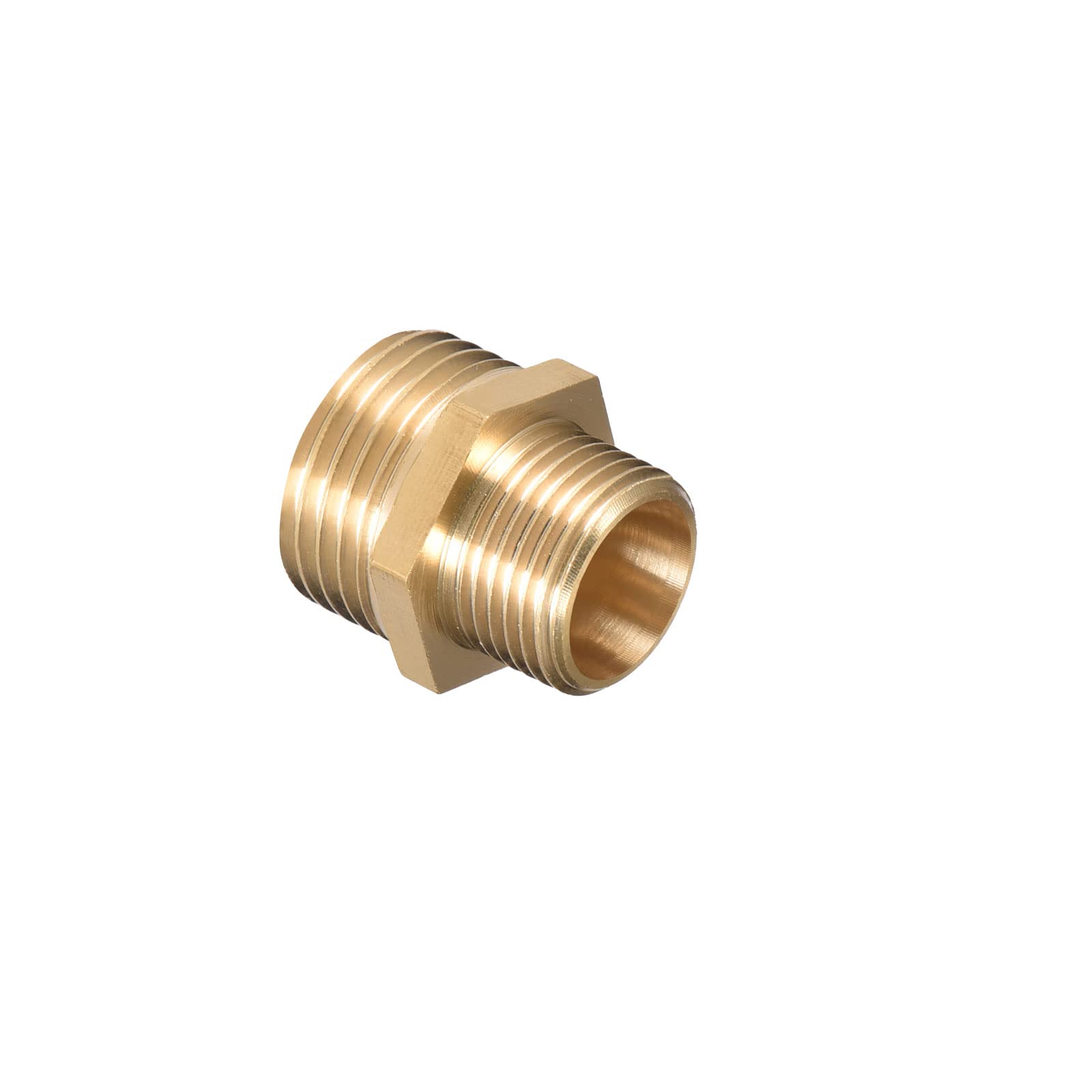M METERXITY Male Thread Pipe Fitting - Hex G3/8 x G1/2 Male Thread Pipe Fitting, Fast Coupler Adapter, Apply to Air Pipe, Air Compressor, (8mm, Gold Tone)