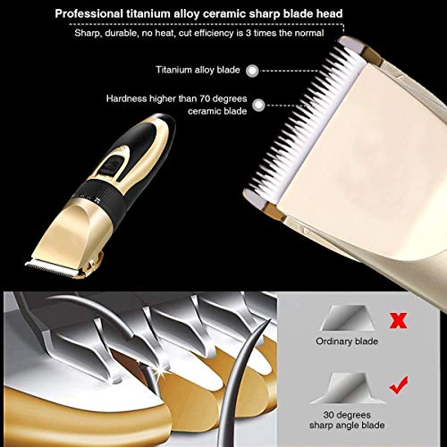 BigTron Professional Rechargeable Electrical Pet Grooming Clipper Kit for Dog and Cat Hair with Trimmer and Shaver