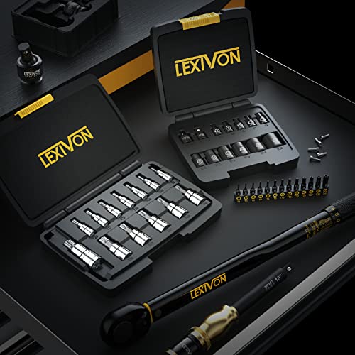 LEXIVON Torx Bit Set 13-Piece T4, T5, T6, T7, T8, T9, T10, T15, T20, T25, T27, T30, T40, Tamper Resistant Bit Set, for Bosch, Makita, Milwaukee and Other Drills (LX-301)