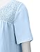 REGNA X BOHO Women's Shirring Smocked Short Sleeve Loose and Thick Chiffon Blouses Tops (2styles, S-3XL)