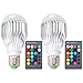 DLPIN 2 Pack 10w RGBW Color Changing Light Bulbs Led Dimmable Lamp with Remote Control e26