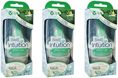Wilkinson by Schick Intuition Sensitive Care Razor with 1 Refill Cartridge and Shower Hanger (3 Pack) + FREE Old Spice Deadlock Spiking Glue, Travel Size, .84 Oz