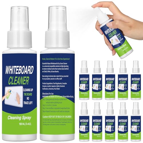 Fuyoooo 12 Pcs Whiteboard Spray Cleaner 3.4 oz Dry Erase Board Cleaner