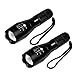 Tactical Military Flashlight KROV Compact Tough Portable Tac Handheld Light Torch Brightest Cree LED Emergency Flashlight High Lumen Waterproof Adjustable Zoomable Focus 5 Mode Indoor Outdoor 2 Pack