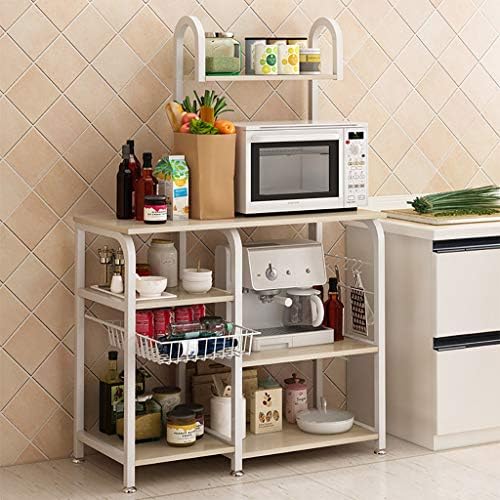 Multipurpose Kitchen Shelf, WensLTD Kitchen Baker's Rack Utility Storage Shelf 35.4" Microwave Stand 4-Tier+3-Tier Shelf for Spice Rack Organizer Workstation (Ship from US!!!)