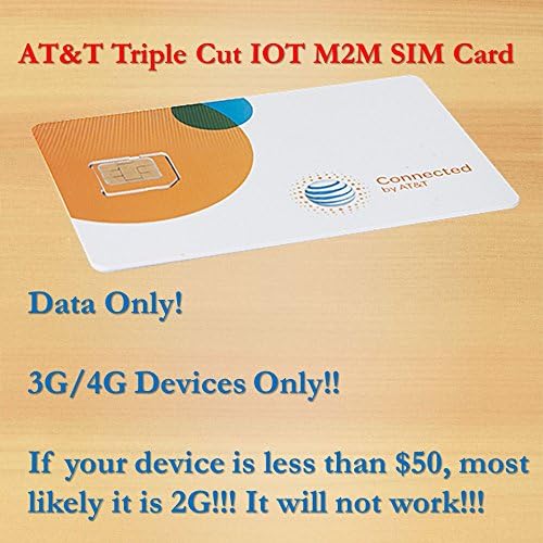 Prepaid Triple Cut M2M IOT SIM Card for UNLOCKED GSM GPS Tracker, Hotspot, IPad, Smart Watch, Wireless Router, Wi-Fi Hot Spot with 5M LTE Data, 30 day service