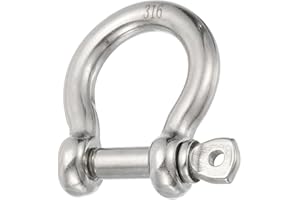 PATIKIL Screw Pin Shackle 9.5mm 3/8" 1410lb, 316 Stainless Steel Forged Bow Shackle Marine Grade for Chains Wire Rope Outdoor