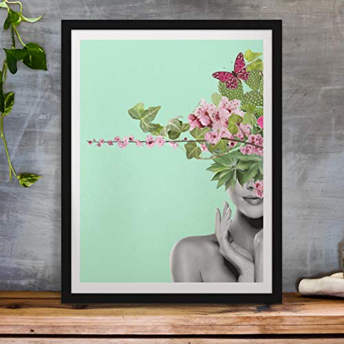 "The Blessed Woman" Art Print Poster With Cactus, Eucalyptus Leaves, Flowers, Succulents & Butterflies - Home & Bedroom Wall Art - Husband & Wife Gift for Home Decor 11x14 inches, Unframed - Thumbnail 3