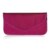 Naviurway Keyless Entry Remote Fob RFID Signal Blocker Cell Phone Signal Shielding Pouch Wallet Case Privacy Protection Car Security Rose Red