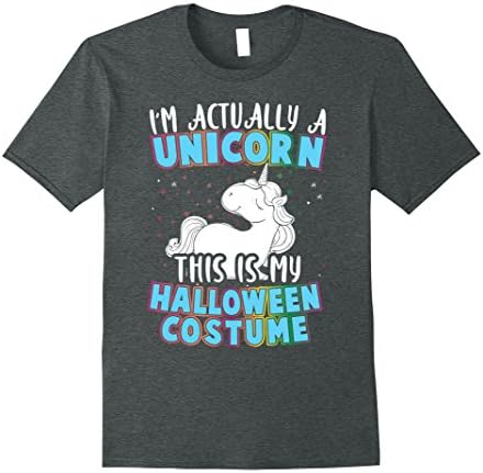 Mens I'm Actually A Unicorn Halloween Costume T-shirt XL Dark Heather