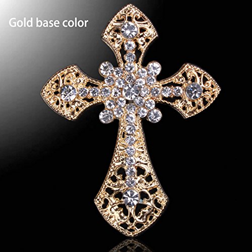 Crystal Alloy Cross Jewelry DIY Castle phone Cell Craft Accessory (pack of10pcs) (Gold base)