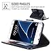 FYY Luxury PU Leather Wallet Case for Samsung Galaxy S7 Edge, [Kickstand Feature] Flip Phone Case Protective Cover with [Card Holder] [Wrist Strap] for Samsung Galaxy S7 Edge Black