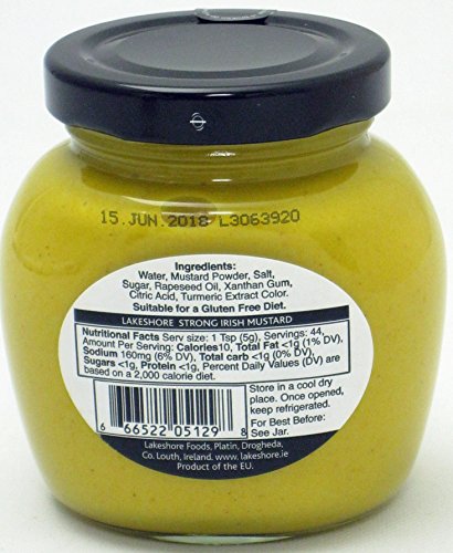 LAKESHORE STRONG IRISH MUSTARD, 7.76 OUNCE