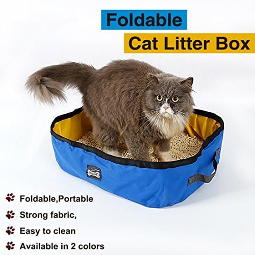 PINJUM Cat Litter Box Soft Foldable Waterproof Pet Kitty Cat Litter Pan Portable for Travel Easy to Clean