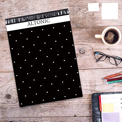 Poly Mailers 10x13 Shipping Bags 100 Pack Thank You Black Polka Dot Mailing Envelopes with Self Seal Adhesive Waterproof and Tear-Proof Packaging Bags