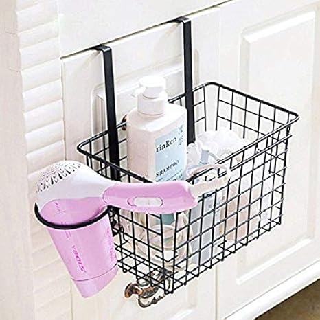 Home Cube Over Door Storage Basket With Hair Dryer Holder Drawer