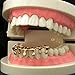 JINAO Custom 14k Rose Gold Plated Hip Hop Teeth Drip Grillz Caps Lower Bottom Grill