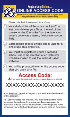 Keyboarding Online Access Card